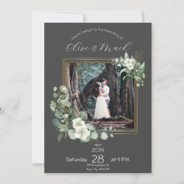 Minimalistisches Eukalyptus Personalisiert Wedding Einladung