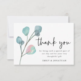 Minimalistisches Eukalyptus Script-Foto Vielen Dan Dankeskarte