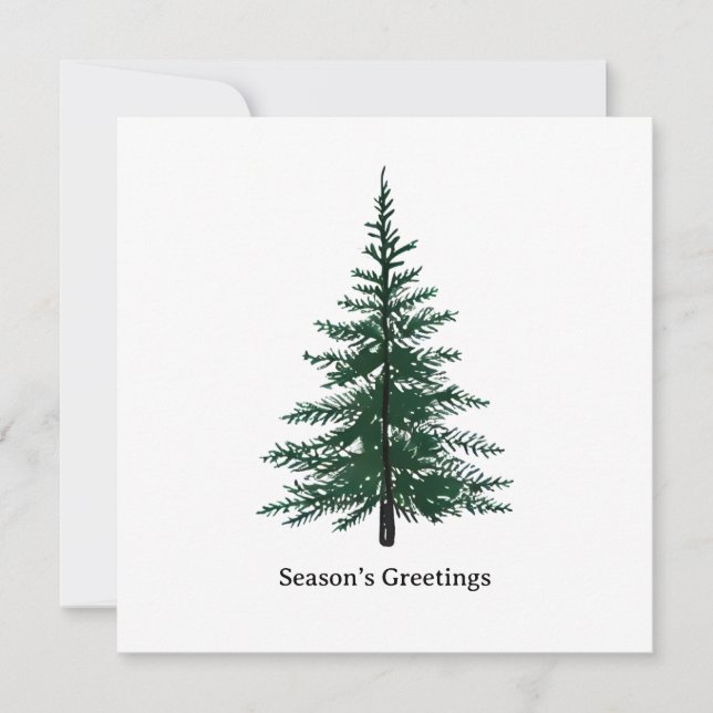Minimalistisches Evergreen Tree Design Einfaches H Dankeskarte (Vorderseite)