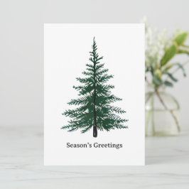 Minimalistisches Evergreen Tree Design Einfaches H Feiertagskarte