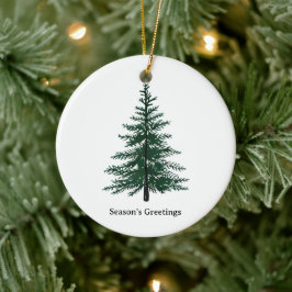 Minimalistisches Evergreen Tree Design Einfaches H Keramik Ornament