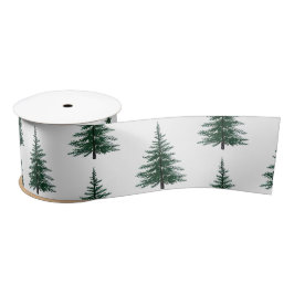 Minimalistisches Evergreen Tree Design Einfaches H Satinband