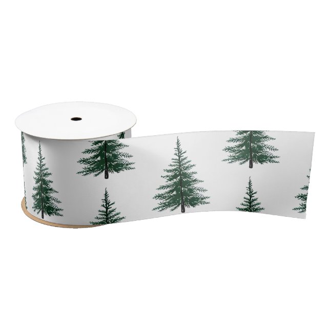 Minimalistisches Evergreen Tree Design Einfaches H Satinband (Spule)