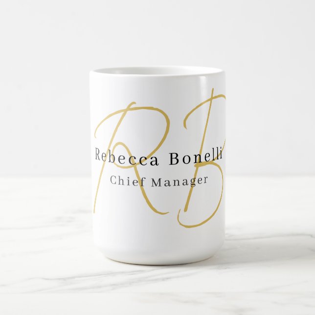 Minimalistisches exklusives modernes Monogramm in  Kaffeetasse (Mittel)