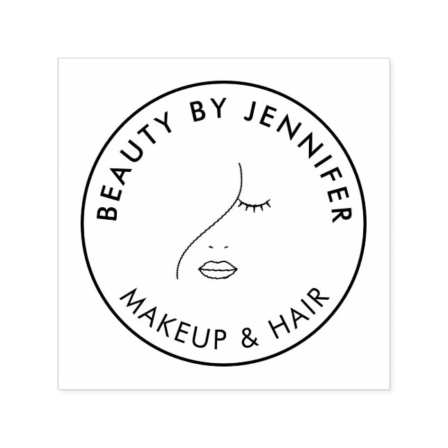 Minimalistisches Face Beauty Logo Makeust Artist Permastempel (Design)