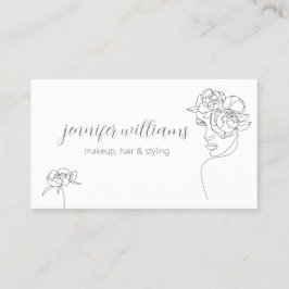 Minimalistisches Face Beauty Logo Makeust Artist Visitenkarte