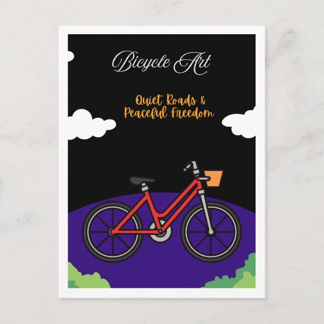 Minimalistisches Fahrrad-Kunst-Design Postkarte (Vorderseite)