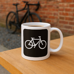 Minimalistisches Fahrrad Schwarz-Weiß-Fahrradsymbo Kaffeetasse