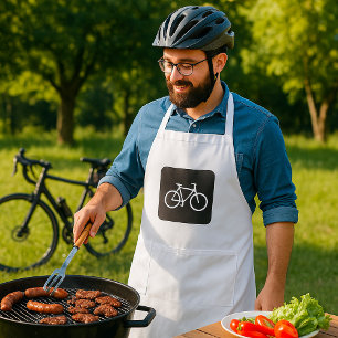 Minimalistisches Fahrrad Schwarz-Weiß-Fahrradsymbo Schürze