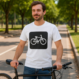 Minimalistisches Fahrrad Schwarz-Weiß-Fahrradsymbo T-Shirt