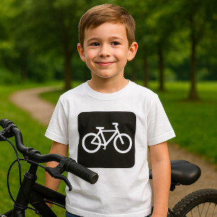 Minimalistisches Fahrrad Schwarz-Weiß-Fahrradsymbo T-Shirt
