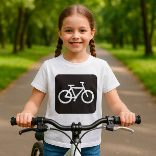 Minimalistisches Fahrrad Schwarz-Weiß-Fahrradsymbo T-Shirt