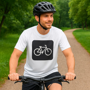 Minimalistisches Fahrrad Schwarz-Weiß-Fahrradsymbo T-Shirt