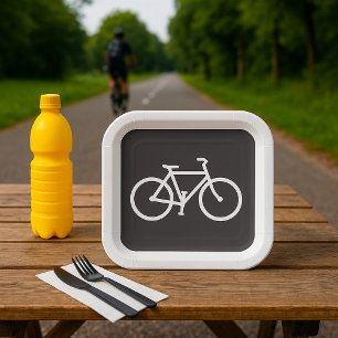 Minimalistisches Fahrradsymbol Pappteller