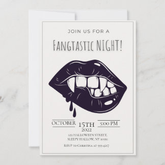 Minimalistisches Fangtastisches Halloween-Party Ei Einladung
