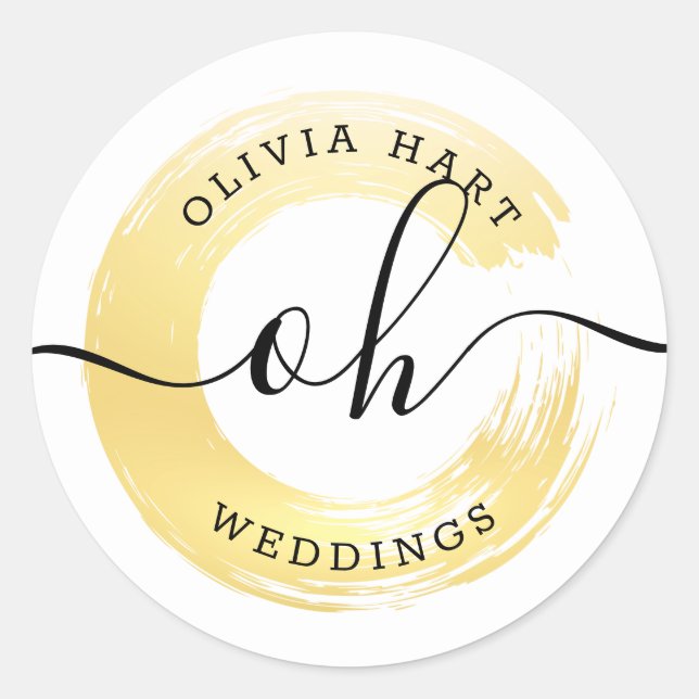 Minimalistisches Farbschmalz-Logo für den benutzer Runder Aufkleber (Vorderseite)