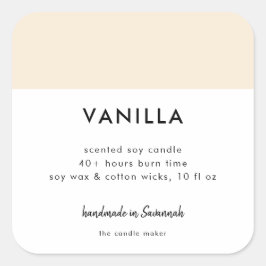 Minimalistisches Farbverpackungs-Candle-Kosmetiksi Quadratischer Aufkleber