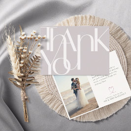 Minimalistisches fett Foto Light Eggplant Dankeskarte