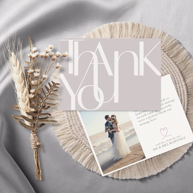 Minimalistisches fett Foto Light Eggplant Dankeskarte (Von Creator hochgeladen)