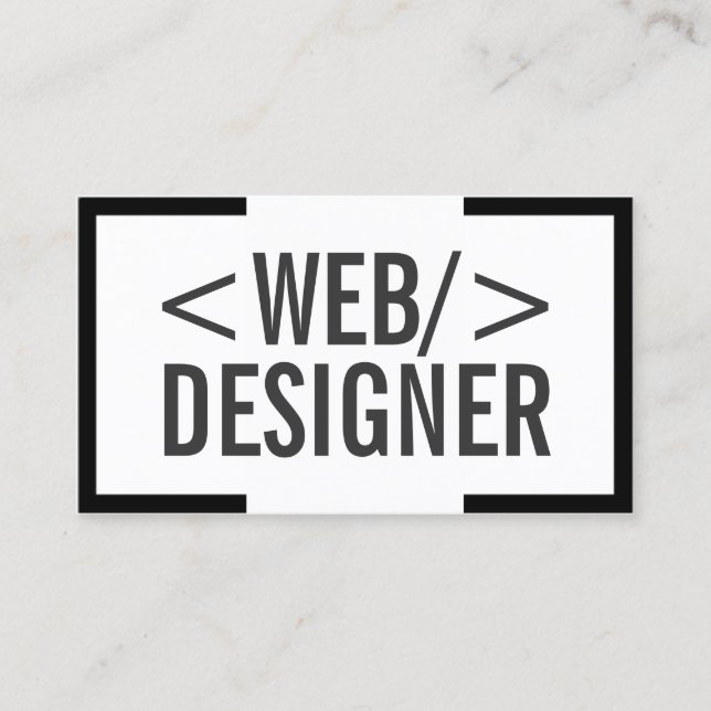 Minimalistisches, fett schwarzes Border-Webdesign Visitenkarte (Vorderseite)
