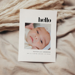 Minimalistisches Fettgedrucktes "Hallo" 5-Foto Bab Ankündigung