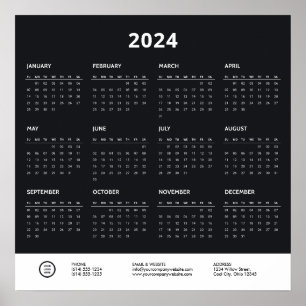 Minimalistisches Firmenlogo 2024 Kalender Poster
