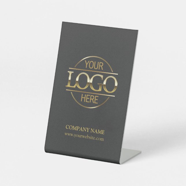 Minimalistisches Firmenlogo für Graue Unternehmen Sockelschild (Vorderseite)