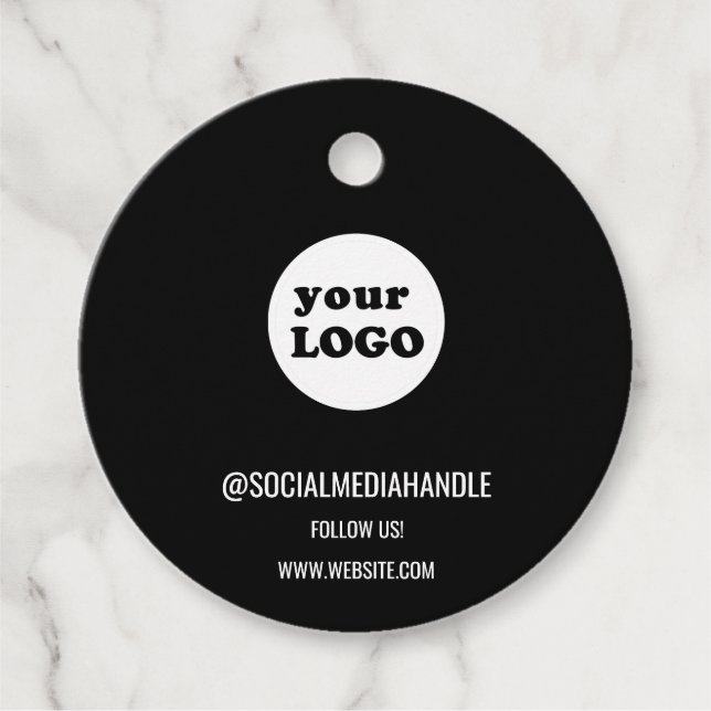 Minimalistisches Firmenlogo Geschenkanhänger (Vorderseite)