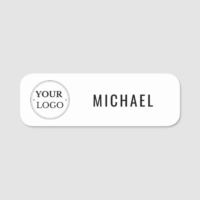 Minimalistisches Firmenlogo Namensschild (Vorderseite)
