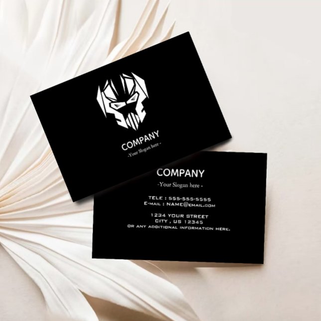 Minimalistisches Firmenlogo weiß und schwarz Visitenkarte (Minimalist Company Logo White And Black Business Card)