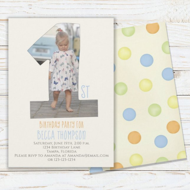 Minimalistisches First Birthday Simple Niedlich Do Einladung (Von Creator hochgeladen)