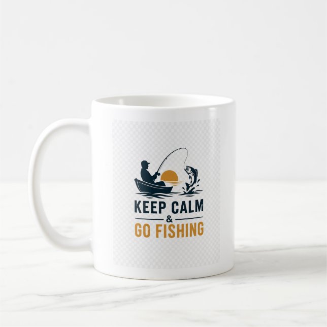 Minimalistisches Fischerei-Tassendesign Kaffeetasse (Links)