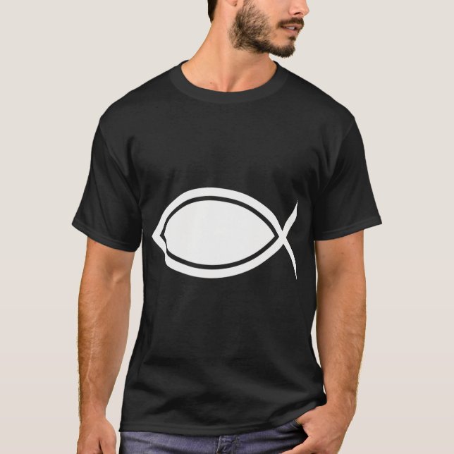 Minimalistisches Fischsymbol T-Shirt (Vorderseite)
