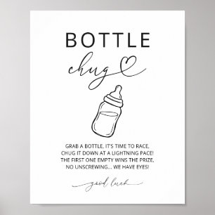 Minimalistisches Flaschen-Sex-Spiel-Schild Baby-Pa Poster