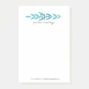 Minimalistisches florales Anfangsblatt Post-it Klebezettel