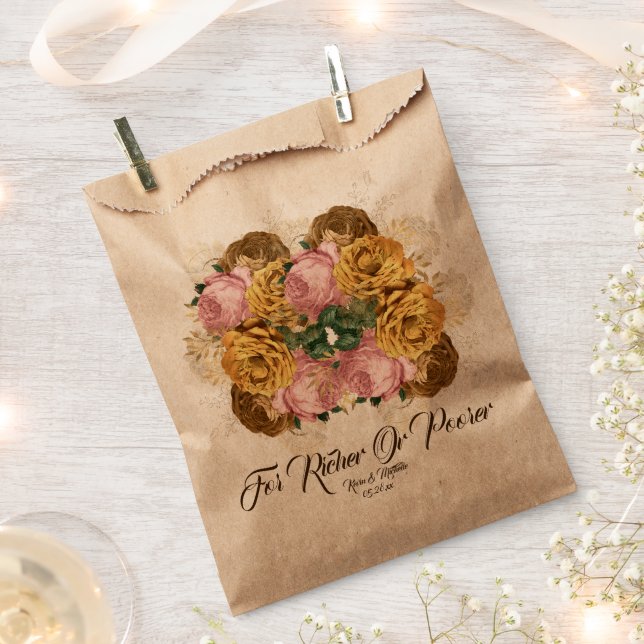 Minimalistisches florales Elegant Hochzeitsgast Geschenktütchen (Ausgeschnitten)