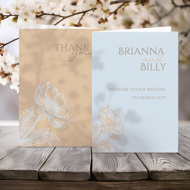 Minimalistisches florales Hochzeitsprogramm Programm (Von Creator hochgeladen)