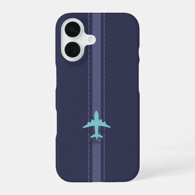 Minimalistisches Flugzeug iPhone 16 Hülle (Rückseite)