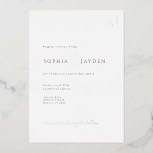Minimalistisches Foil Invitation Flat Card Elegant Folieneinladung