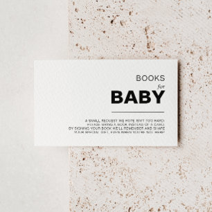 Minimalistisches formales Babyduschbuch Begleitkarte