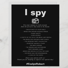 Minimalistisches formales Black I Spy Wedding Game