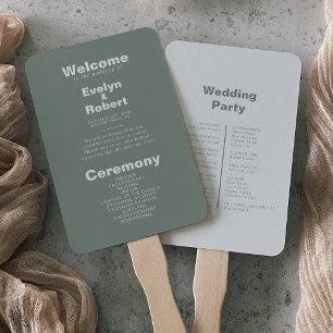 Minimalistisches formales Hochzeitsprogramm Fächer