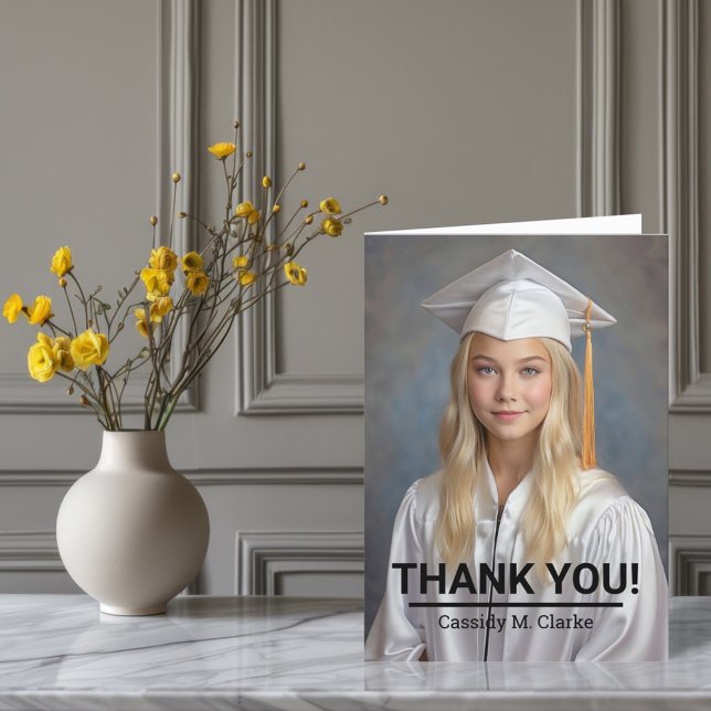 Minimalistisches Foto 8. Klasse Abschluss Vielen D Dankeskarte (Von Creator hochgeladen)