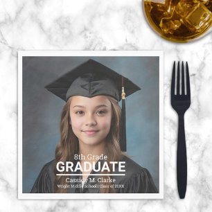Minimalistisches Foto Abschluss 8. Klasse Serviette