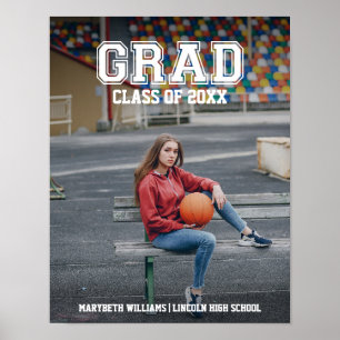 Minimalistisches Foto Abschluss Varsity Plakatzeic Poster