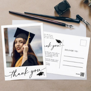 Minimalistisches Foto Abschluss Vielen Dank Postkarte