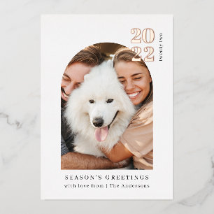 Minimalistisches Foto Arch Rosa Weihnachtsfest Par Folieneinladung