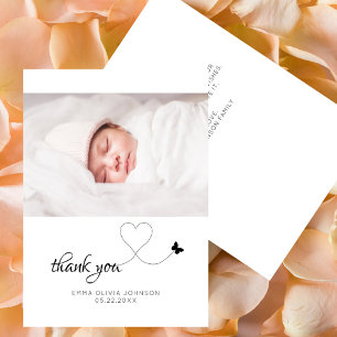 Minimalistisches Foto Babydusche Dankeskarte