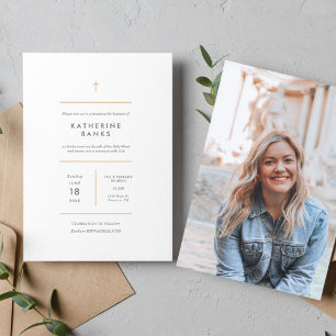 Minimalistisches Foto Baptisim Einladung