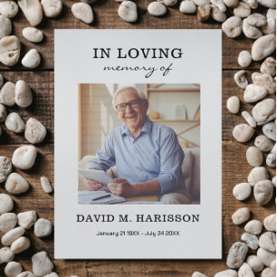 Minimalistisches Foto Beerdigung Dankeskarte